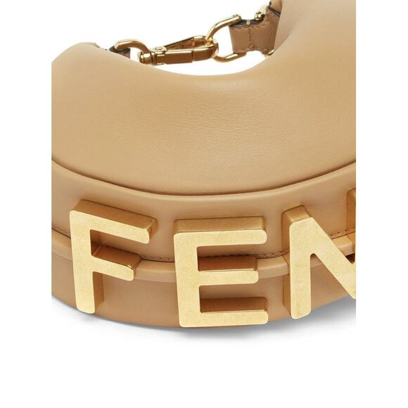 Fendi Women Fendigraphy Mini In Honey Leather - Picture 4 of 4